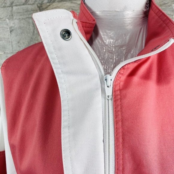 RARE VTG Y2K Women’s Levi’s 2 Tones Pink & White Bomber Jacket Sz Large Full Zip - Picture 4 of 11